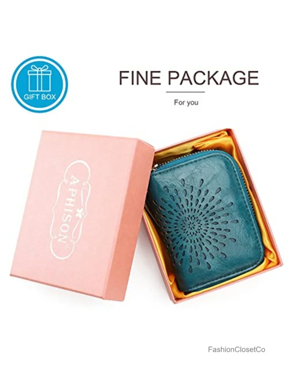 RFID Blocking Zipper Card Case Keychain Small Wallet Faux Leather